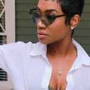 MUJGOO-Pixie Cut Wig Short Cut Wigs for Black Women Synthetic Pixie Cut Wig Fashionable Natural Soft Not Tangled Easy To Style Daily Heat Resistant Layered Short Curly Wig (BLACK)