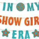 Showgirl Theme Birthday Party Banner Decor, Glitter Orange Blue IN MY SHOWGIRL ERA Backdrop Banner for Showgirl Bridal Shower Party Showgirls Disco Bachelorette Show girls Listening Party Hanging Sign