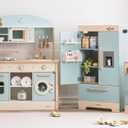 ROBUD 4-in-1 Wooden Play Kitchen Set for Kids, Fridge Oven Washer
4-in-1 wooden toy kitchen with fridge, oven, washer & ice maker, inspiring creative pretend play with accessories