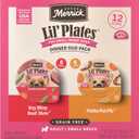Merrick Lil Plates Grain Free Dinner Duos Soft Natural Wet Small Dog Food Variety Pack, Beef and Chicken - (Pack of 12) 3.5 lb. Tubs