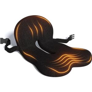 Office Chair Seat Cushion for Long Sitting Workers - L-Shaped Ergonomic Memory Foam with Tailbone Support & Adjustable Strap (Dark Gray)