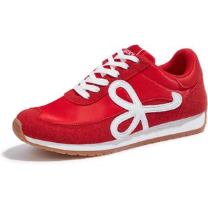 LUCKY STEP Women's Fashion Sneakers Trendy Stylish Low Top Classic Retro Casual Ladies Comfortable Running Walking Shoes (10, Red)