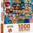 BenBen 1000 Piece Jigsaw Puzzle for Adults, Moroccan Pottery, Jigsaw Puzzle with Letters or Patterns on Back, Challenging Puzzle for Game Night