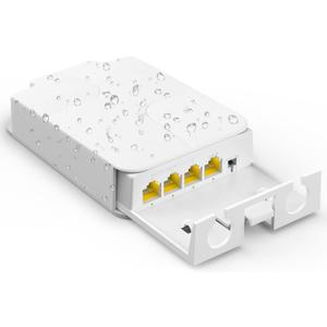 YuanLey Outdoor Gigabit PoE Extender 1 in 3 Out, 802.3af/at 4 Port PoE Repeater IP66 Waterproof, Vlan, Extend Additional 100m(328ft) of Power and Data Transmission, Wall Mount Plug and Play