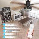 Consciot 52 Inch Ceiling Fans With Lights Remote, Modern Farmhouse Caged Ceiling Fan, Reversible Motor, 5 Double Finish Wood Blades, Rustic Ceiling Fan For Porch, Living Rooms, Bedroom, Hunter Black
