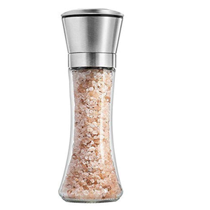 Salt and Pepper Grinder - Black Pepper,Herb Shakers Mill Refillable Manual - Stainless Steel Lid - Adjustable Coarseness - Glass Material- Fits in Home,Kitchen,Barbecue (color BB)