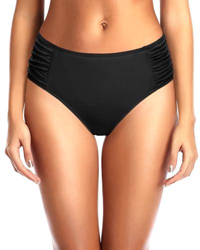 Amazon.com: Tempt Me Women Black Bikini Bottoms Mid Waist Ruched Bathing Suit Swimsuit Full Coverage Swim Bottom XL : Clothing, Shoes & Jewelry