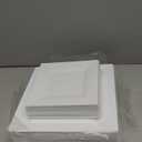 60 Plastic Square Plates for Party – 30 Dinner 9.5" & 30 Salad 6.5" White Heavy Duty Disposable Plates Set Reusable – Fancy Elegant Decorative Sturdy Premium Hard Nice Plate for Wedding Baby Shower