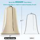 Heavy Duty Laundry Bag 2 Pack XL Nylon Laundry Bags with Straps, Washable Large Dirty Clothes Organizer with Drawstring Closure, Travel Washing Bag Fit a Laundry Hamper or Basket
