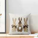 CXMEIFLY Easter Pillow Covers 22 x 22 Inch Set of 2 for Vintage Polka Dot Love Heart Bunny Decor Throw Pillows Spring Bow Rabbit Outdoor Farmhouse Decorative Cushion Cases for Couch Bed Decoration