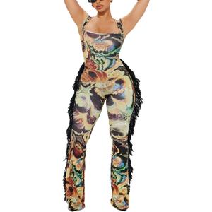 Mandonce Sexy Jumpsuits for Women Off Shoulder Sleeveless Scoop Neck Jumpsuits with Tassels Vintage Casual OutfitsGoing Out (Large, Brown) Mandonce Sexy Jumpsuits for Women Off Shoulder Sleeveless Scoop Neck Jumpsuits with Tassels Vintage Casual OutfitsGoing Out (Large, Brown)