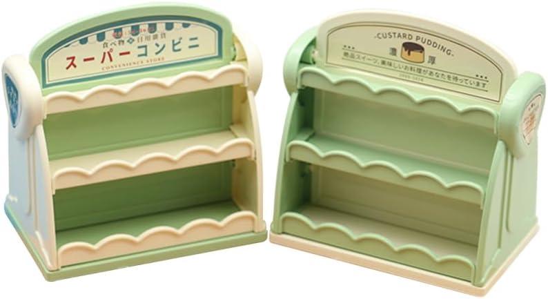 2pcs Mini House Supermarket Shelf Model Dollhouse Furniture Shelf Photo Booth Props for Dollhouse Accessories Decoration