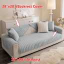 Velvet Couch Cover, Sectional Couch Covers for Sofa, Funny Fuzzy Sofa Covers Pet Friendly, Non-Slip Couch Protector for Dogs & Kids(1PC, Blue Grey, 35.4"83", 3 Seaters)