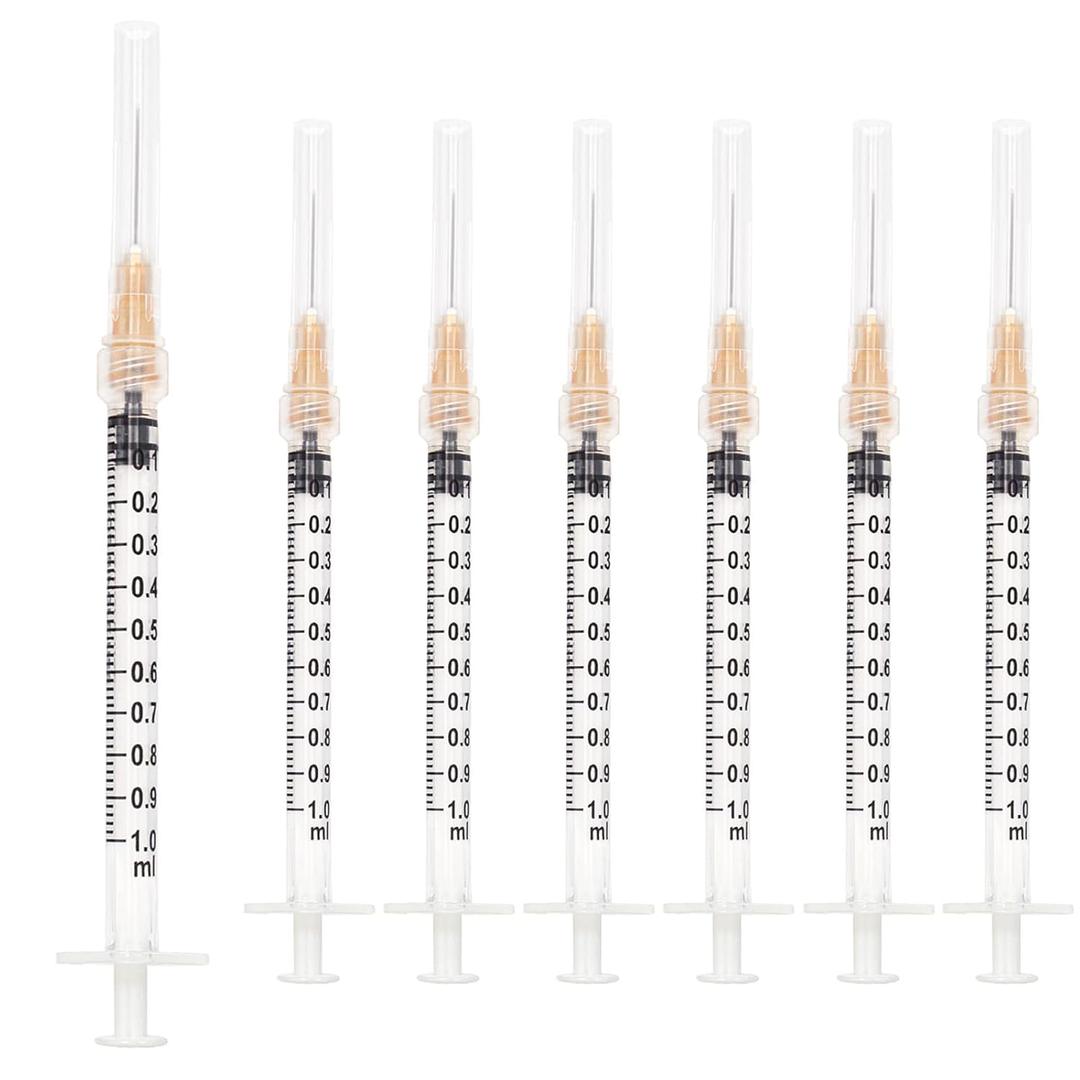 100pcs 1ml/cc 25G 5/8 inch (16mm) for Industrial Scientific Accessories, Refilling Liquid, Individually Wrapped