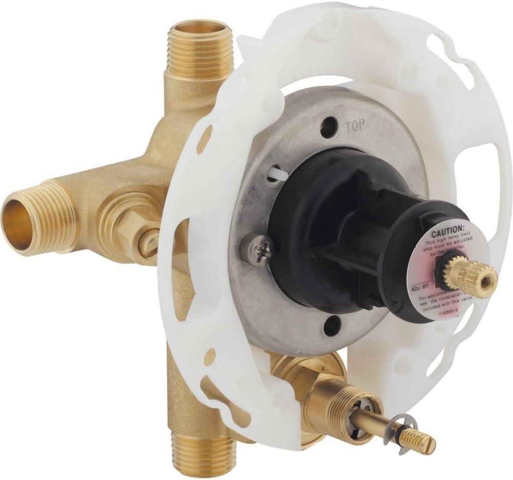 KOHLER 11748-KS-NA Rite-Temp 1/2" Pressure-Balancing Valve with Push-Button Diverter and Screwdriver Stops, For Showerheads and Handshowers (.5)
