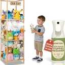 Honeyera Stuffed Animal Storage & Organizer with Stuffies Freshener Spray, Wooden Cute Zoo Toy Holder for Toddler Rooms, Playrooms & Bedrooms