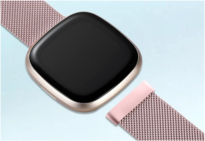 STAINLESS STEEL MESH BAND FOR USE WITH FITBIT VERSA ROSE GOLD - New