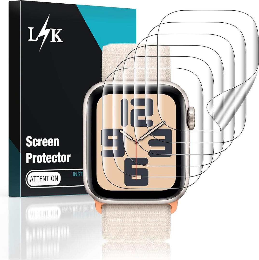 LK 6 Pack for Apple Watch Screen Protector 40mm, for Apple Watch SE Screen Protector Series 6/5/4 [No-Bubbles] Upgrade Sensitive Flexible TPU HD Film for iWatch 40mm (Clear)