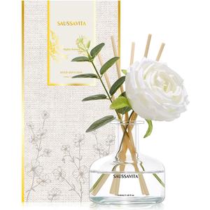 Reed Diffusers Set, 7.10 oz Flower Scented Diffuser with 7 Sticks, Long Lasting Home Fragrance for 120 Days, Perfect for Bathroom, Shelf Decor, Air Fresheners