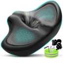 Noseless Bike Seat Cushion for Men & Women - Extra Padding & Comfort Wide Bicycle Seat, Oversized Comfortable Saddle for Peloton Bikes, Exercise Bikes, Electric Bikes, Cruiser Bikes