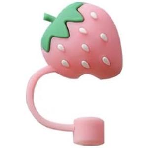 Pink strawberry Straw Cover for Stanley, Cute Straw Topper for Tumblers and Stopper for Reusable Straws Tip Lids8mm Silicone Straws Covers Cap for Stanley Cup Accessories, Disposable Drinkware