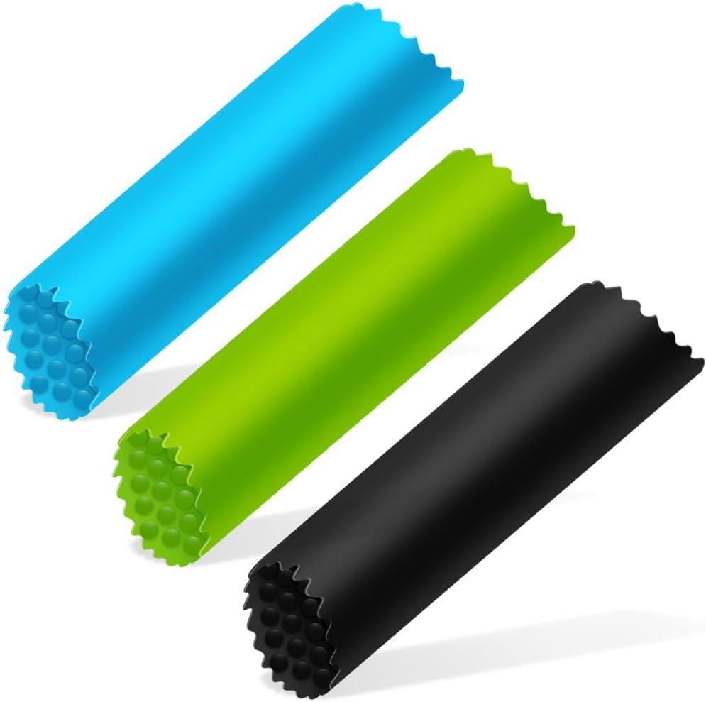 3 x Garlic Peeler Tube Silicone Garlic Skin Remover Roller Garlic Tube Rollers Skin Remover Garlic Roller Peeling Tube Tool for Useful Kitchen Tools (3 Pcs)