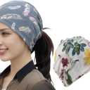 LECHI 2 Pieces Womens Slouchy Beanie Cotton Chemo Caps Lighweight Soft Skull Caps for Chemo Sleep