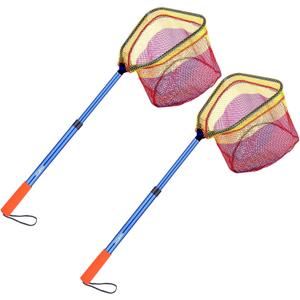 Kids Fishing Net - Telescoping Bait, Minnow, and Butterfly Net With 11.4" Depth, Handle Extends to 30" for Easy Catch and Release (Blue-2pack)