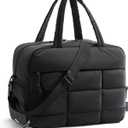 BAGSMART Gym Bag for Women, Carry on Travel Duffel Bag, Water-resistant Weekender with Shoe Compartment for Gym Travel Work, Black, Medium