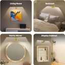 2 Pack Picture Light for Wall, 18in Rechargeable Wall Art Light with Timer and Dimmable, Painting Frame Light with Remote Control Display for Painting, Frame, Portrait, Dartboard (Gold)