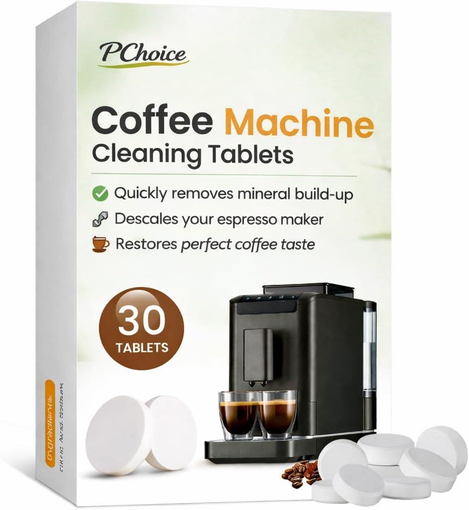 Coffee Machine Cleaning Tablets 30 Count Descaler & Mineral Buildup Remover, Compatible with Ninja, Delonghi, Nespresso, Keurig & All Coffee Makers