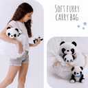 Perfectto Design Panda Stuffed Animal Bear Plush Toy for Girls 5 PCS Set - Mommy, 2 Babies, Bag, Blanket stuffies 3 4 5 Year Old Girl, Little Girls Birthday, Christmas Age 3-9