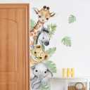44.88 x 11.75 Inch Watercolor Jungle Animal Wall Decals - Forest Safari Elephant Lion Monkey Stickers for Baby Nursery, Playroom, Bedroom, Classroom, Kindergarten Decor (Style 4-right)