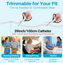 Catheter for Men, Urine Collection Bag for Elderly Men Male Age 80, Reusable Portable Silicone Urinal with 2 Bags (White-Elderly Men)