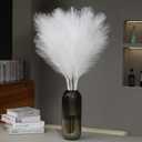 Wertuirk 9 Stems White Faux Pampas Grass - 38 Inch Tall Artificial Pompous Grass Decor, Large Fake Pampas Floral for Vase Filler, Wedding Centerpieces, Party, Christmas and Home Decor (White)