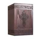 Cremation Urns for Human Ashes Adult Male Female, Wooden Carved Cross Urns Box and Casket for Ashe Men Women Child, Pets Cat Dog Urn, Burial Funeral Memorial Urns for Ashes, Holds 222 Cubic Inch