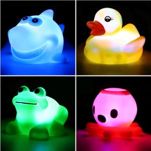 Yeonha Toys Bath Toy(4 Pack), Can Flashing Colourful Light, Floating Bath Toy, Light Up Bathtub Water Tub Toy for Pool Shower Bathtime Bathroom Kid Boys Girl Toddler Child Baby Infant