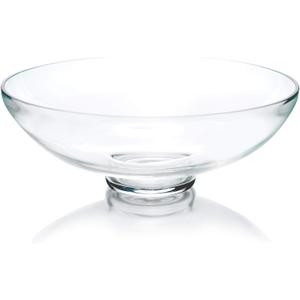 CYS EXCEL Glass Decorative Footed Bowl (H:4.5" D:12") | Fruit Display & Terrarium Bowl | Compote Vase & Kitchen Table Centerpiece