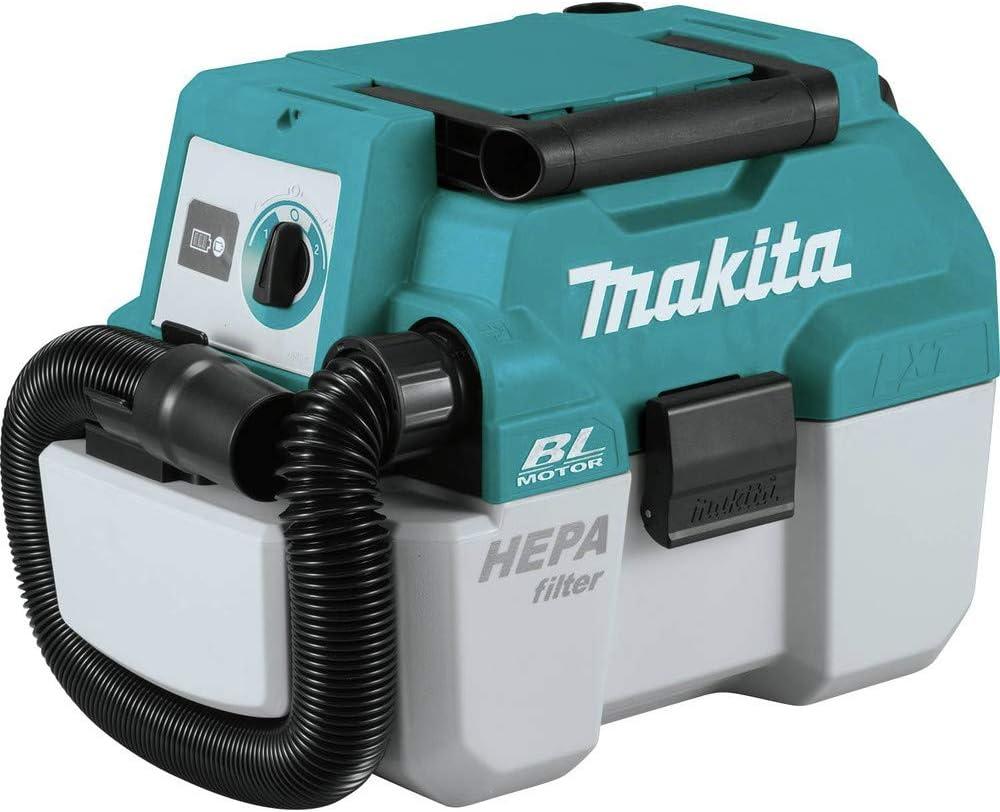 Makita XCV11Z 18V LXT Lithium-Ion Brushless Cordless 2 Gallon HEPA Filter Portable Wet/Dry Dust Extractor/Vacuum, Tool Only (Teal/Grey)