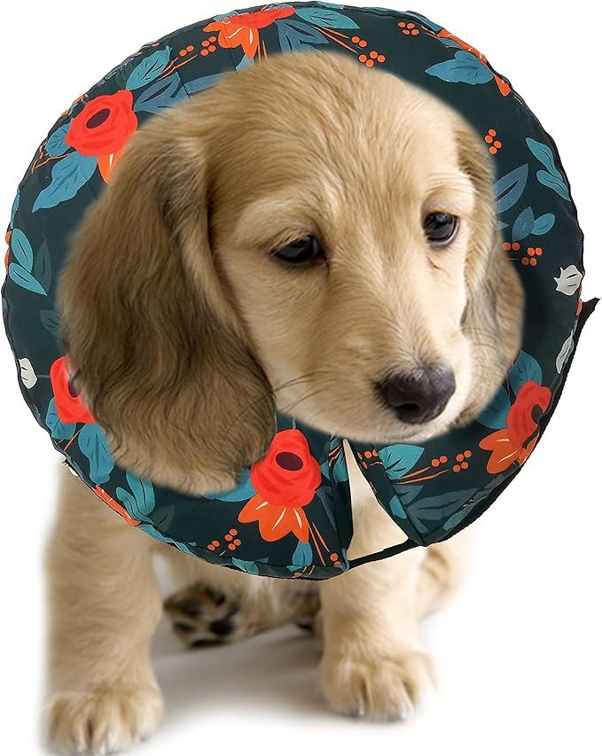 Protective Inflatable Collar for Dogs and Cats - Soft Pet Recovery Collar Does Not Block Vision, Prevents Pets from Touching Stitches, Wounds and Rashes (Floral, Small),Neck: 6" - 8" Protective Inflatable Collar for Dogs and Cats - Soft Pet Recovery Collar Does Not Block Vision, Prevents Pets from Touching Stitches, Wounds and Rashes (Floral, Small),Neck: 6" - 8"