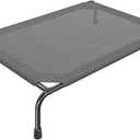 Simple Trending Raised Dog Bed for Large Dogs, Waterproof Elevated Dog Cot for Outdoor, Cooling Breathable Pet Hammock Bed, 47.75" x 30.5", Dark Grey