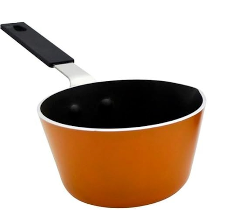 IMUSA USA Nonstick Multi Mini Sauce Pan with Silicone Handle Varies, Orange Color