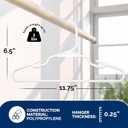 30 Pk Kids Children Hangers Plastic Made in USA, for Children, Infant, Toddler, Baby Clothes, White, 30 Pack Non-Slip