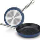 DishDelight Pots and Pans Set Nonstick, 9,11 Inch Induction Ceramic Cookware Set with Stay-Cool Handles, Added Plasma Diamond, Blue (2 Piece)