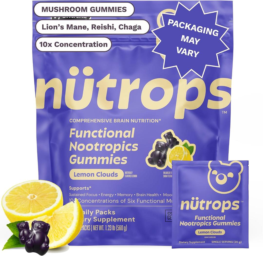 Grüns Nutrops Nootropics Mushroom Gummies for Brain Health, 28 ct, EXP: 11/2027