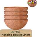 ZeeDix 4 Pack 16 Inch Coco Liners for Hanging Baskets, Round Coconut Liners for Planters Natural Coco Fiber Replacement Liner for Flowers Vegetables Patio Porch Garden Decor