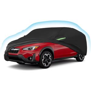 Proadsy 2025 Upgrade Car Cover for Subaru Crosstrek 2018-2024 2025, Waterproof All Weather, Windproof Snowproof Rain Hail Sun UV Protection Full Outdoor Indoor Exterior Car Covers, Black