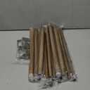 Double Curtain Rod, Boho Wood Decorative Long Dual Curtain Rods for Windows 84 to 120 Inch, 1" Adjustable Heavy Duty Double Rod, Handmade Imitation Weathered Wood Grain Leaf Finial Design