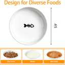Cat Food Bowls - 3 Pack Whisker Fatigue Ceramic Cats Dishes Set for Indoor Cats, Shallow Wide Kitten Plates for Wet Food and Water, Microwave & Dishwasher Safe