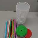 Sieral Cups with Straws and Lids Kids Tumbler with Straw Reusable Water Bottle Iced Coffee Travel Mug Adults Plastic Cups for Parties 16 oz(Lovely Colors,15 Pack)